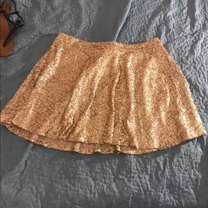 Gold sequins mini skirt